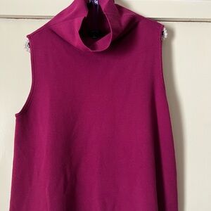 Talbots Sleeveless Cowl Neck Sweater in Rich Magenta